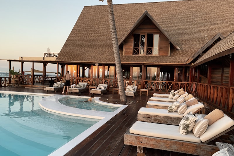 A resort at golden hour, the kind of property where GillisOS finds the demand nearby
